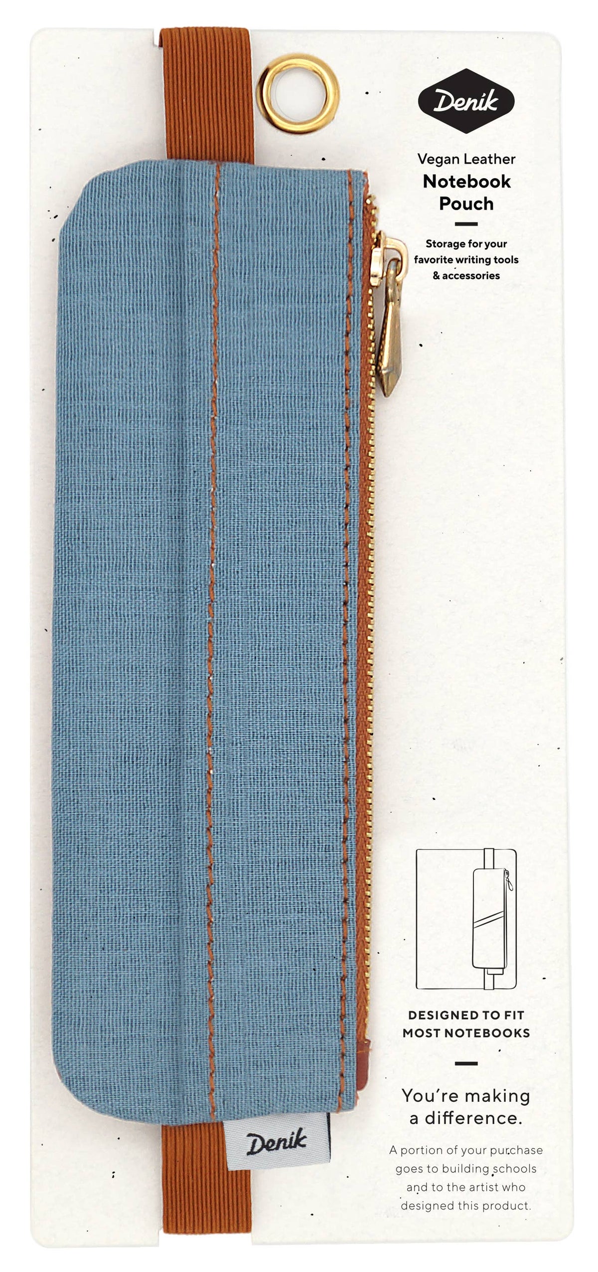 Denik - Denim Distressed Blue Notebook Pouch with PU back