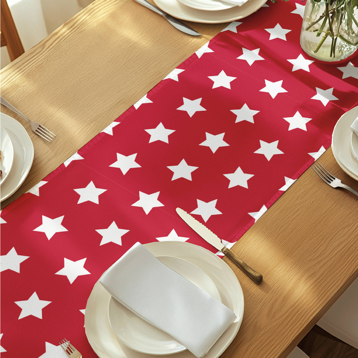 Freedom Stars Red Table Runner