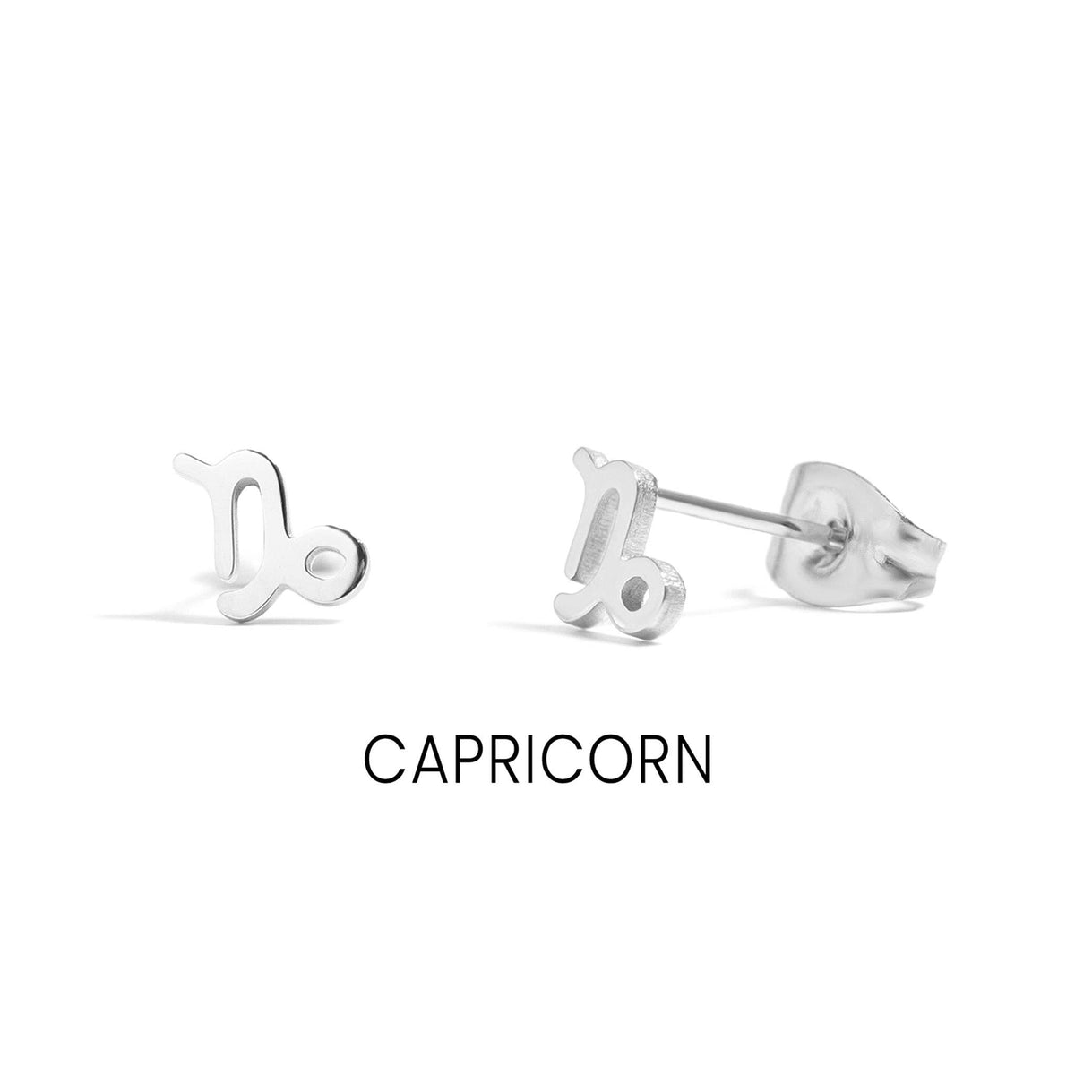 18K Gold PVD Stainless Steel Zodiac Stud Earrings