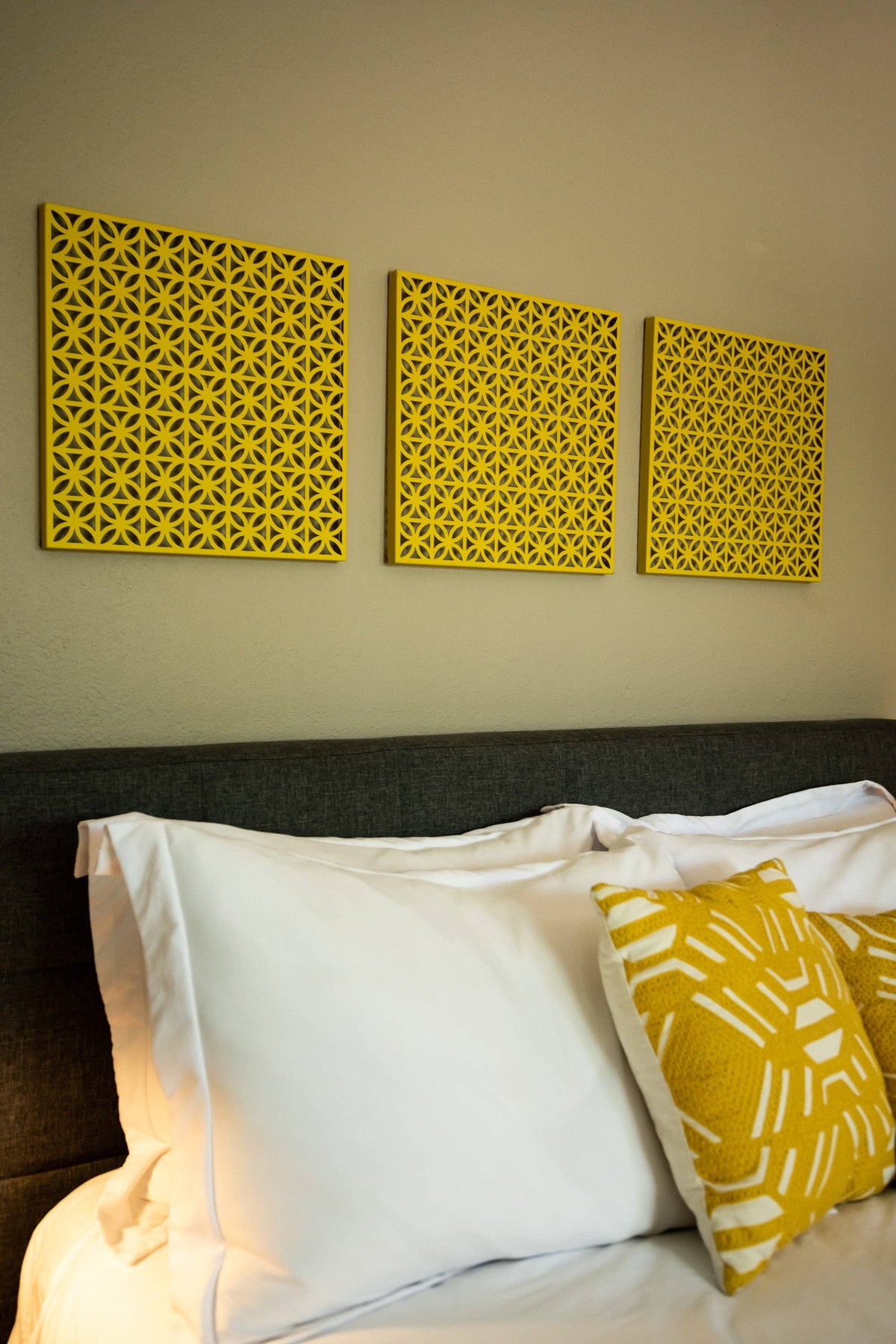 Breeze Block Metal Wall Art/Magnet Board 15.5" Square-Lemon