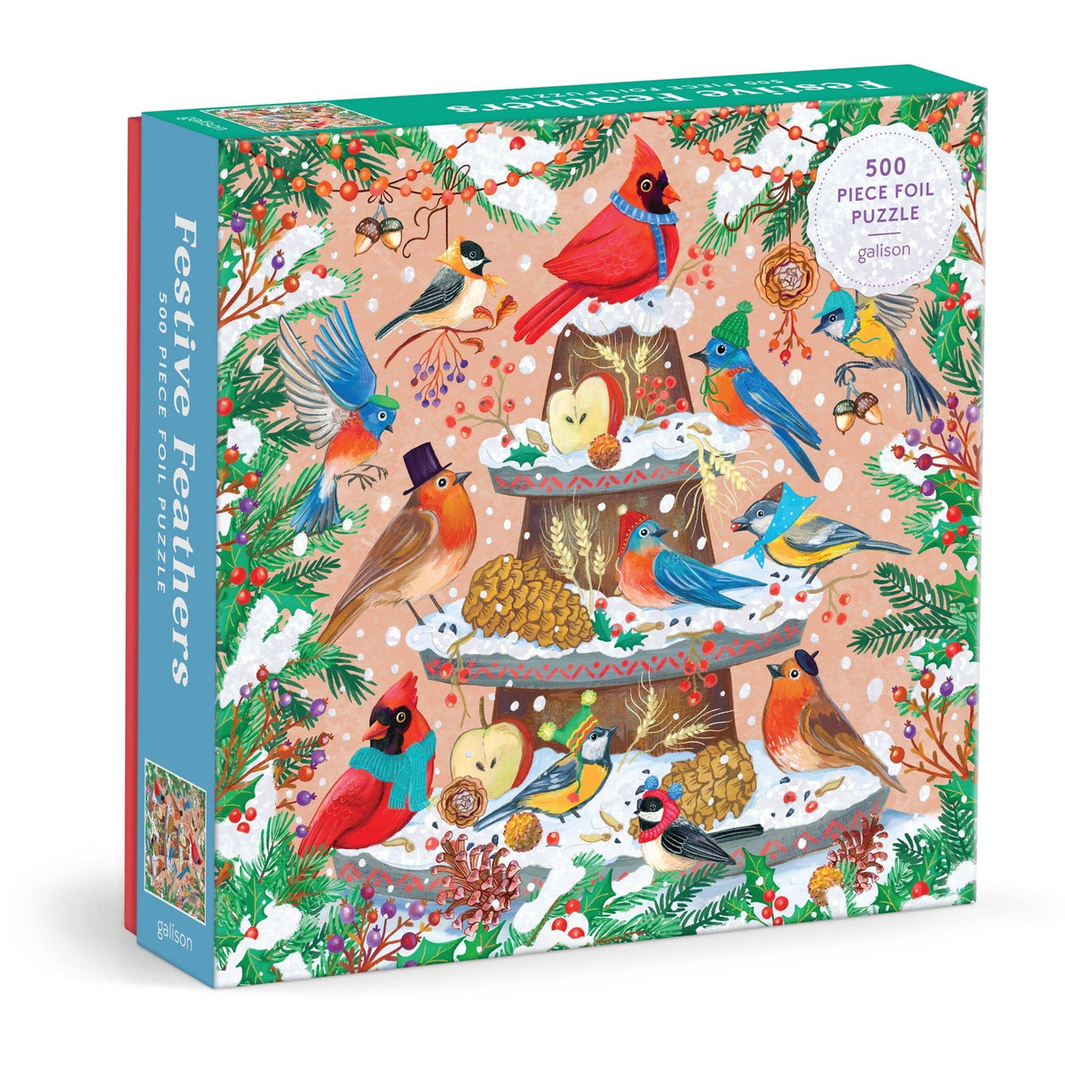 Chronicle Books - Festive Feathers 500 Piece Foil Puzzle