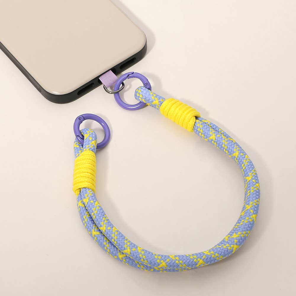 Candy Color Double Loop Phone Wrist Strap / Keychain: Yellow