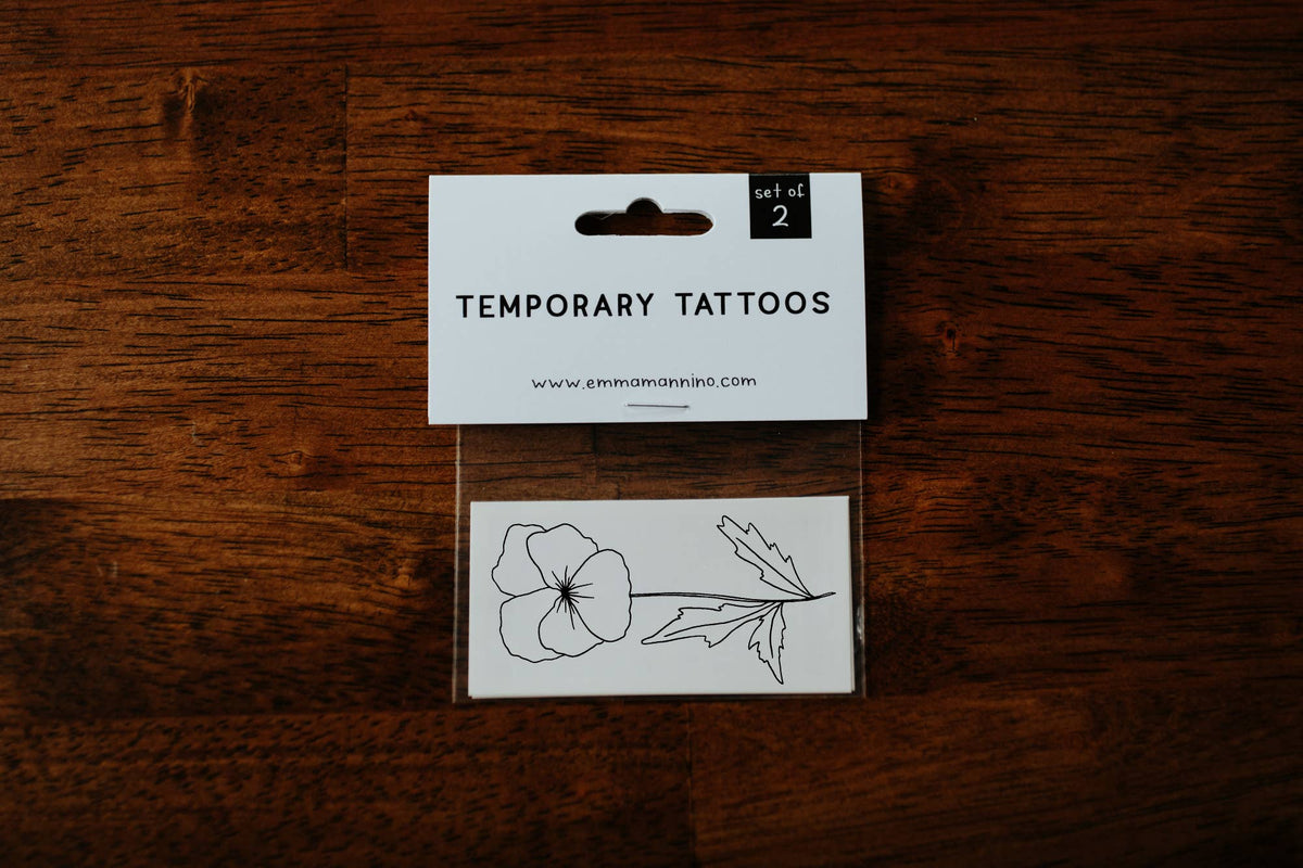 Saint &amp; Company - February Birth Flower - Violet Temporary Tattoos
