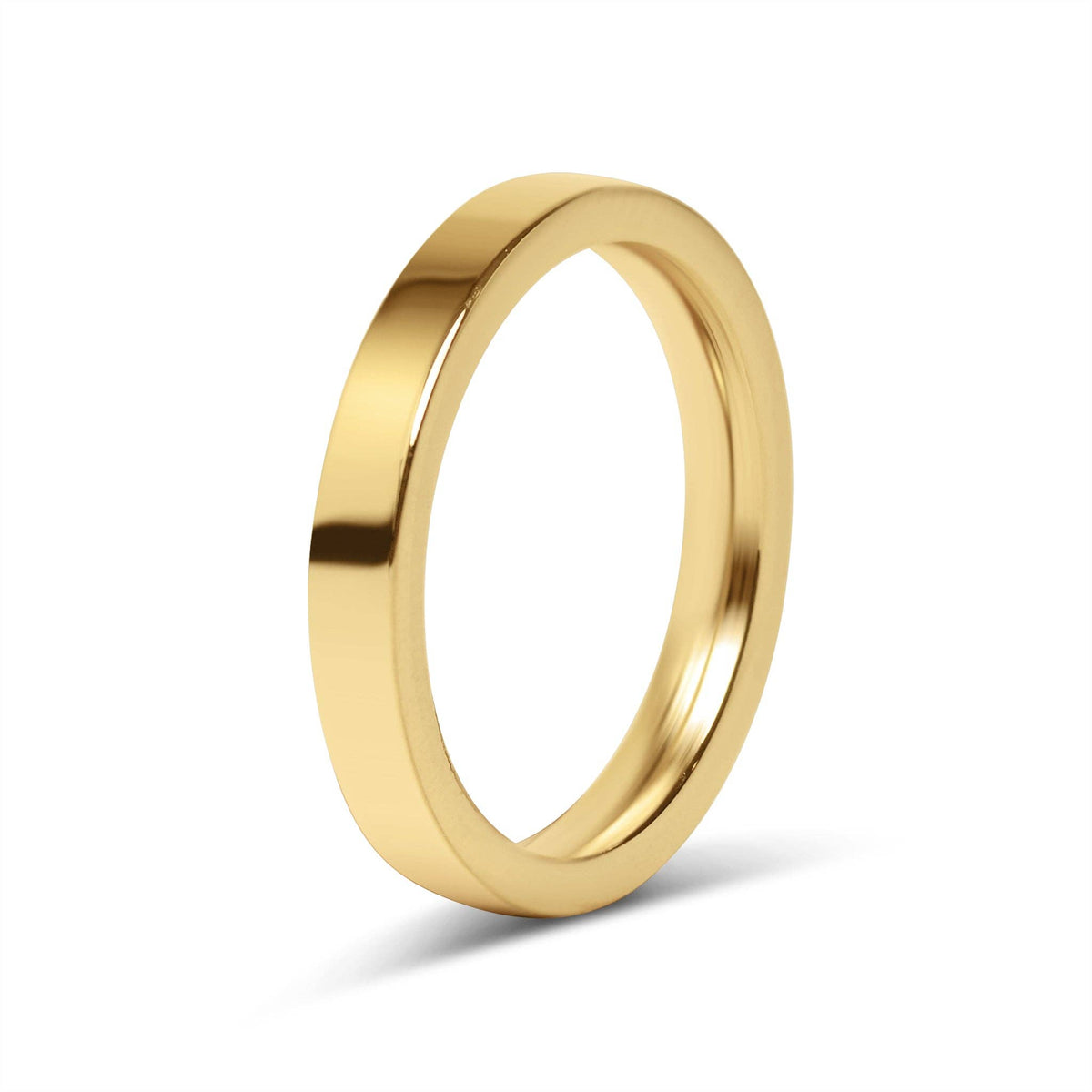 18K Gold Stainless Steel Blank Flat Band Ring