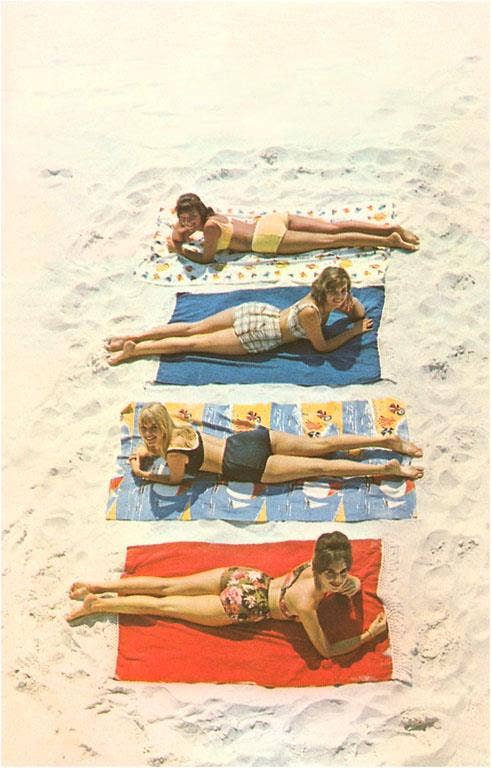 Postcard: Bathing Beauties on Beach Towels