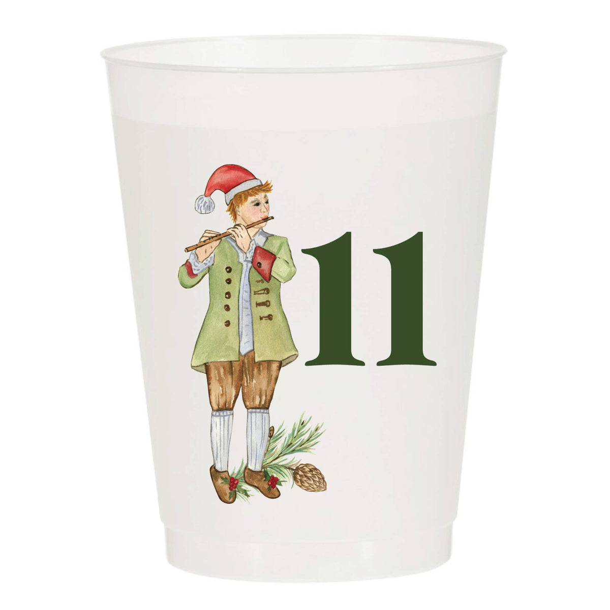 12 Days of Christmas Frosted Cups / Set of 12 Cups