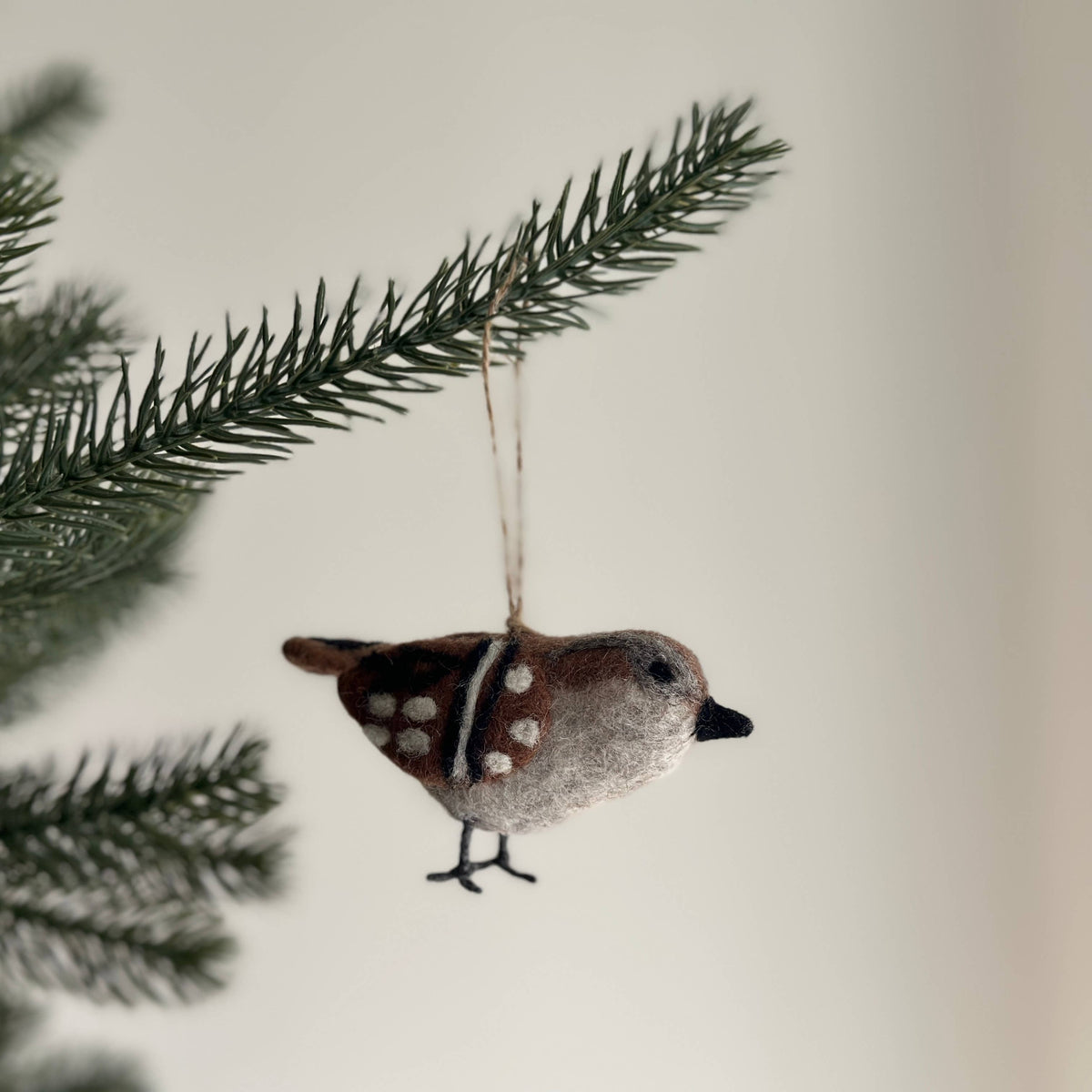 Felt White Parrot Ornament