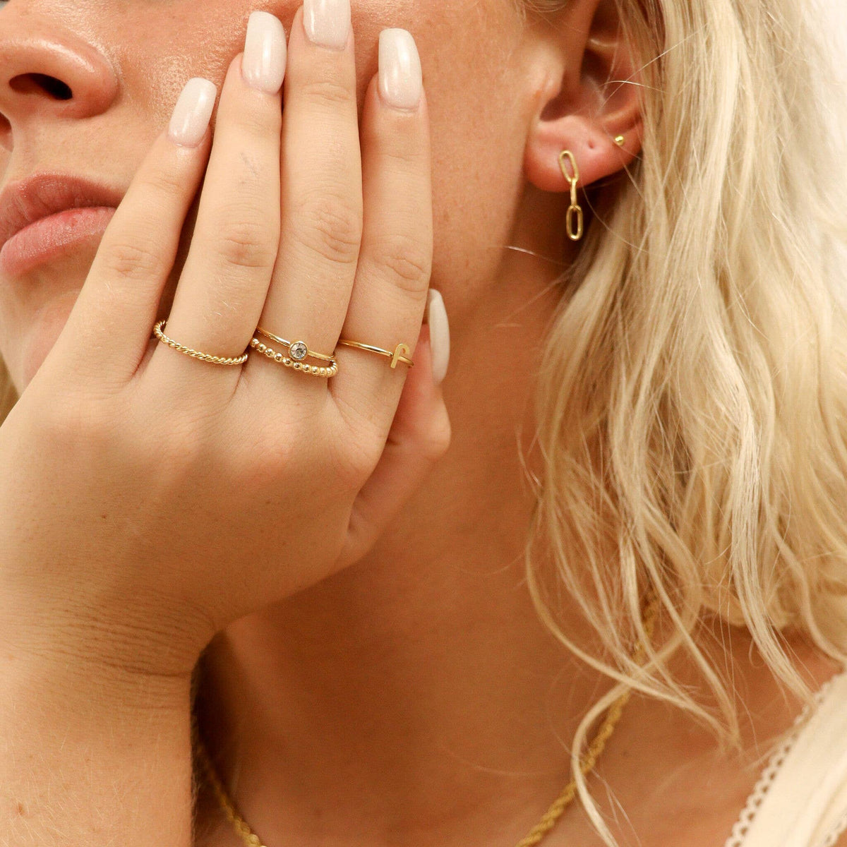 Stainless Steel Braided Stacking Ring