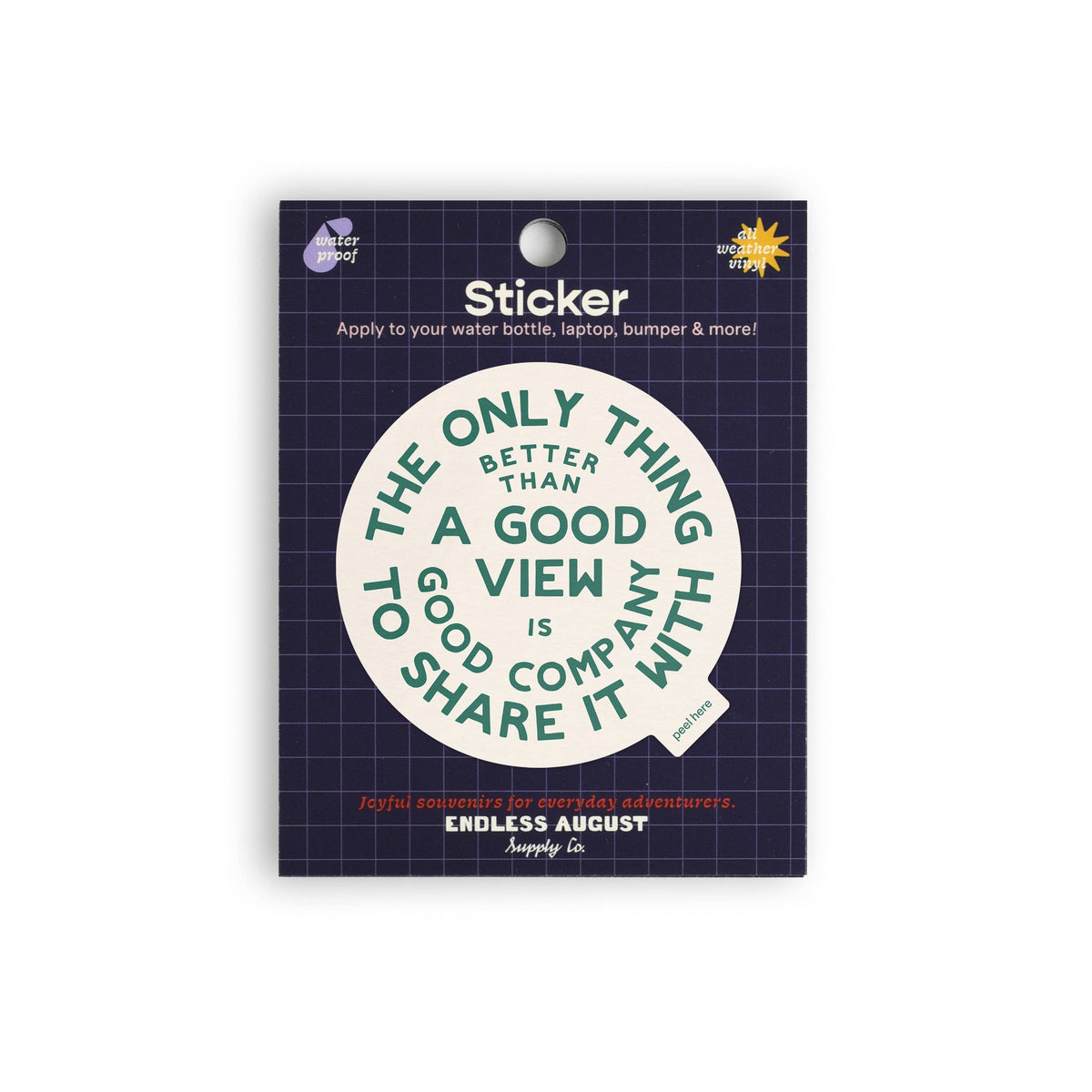 Endless August Supply Co. - Good Views Sticker | Vinyl Sticker | Green: Sticker Only