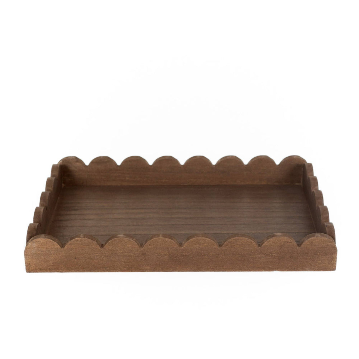 Scallop Trim Wooden Tray, Provincial