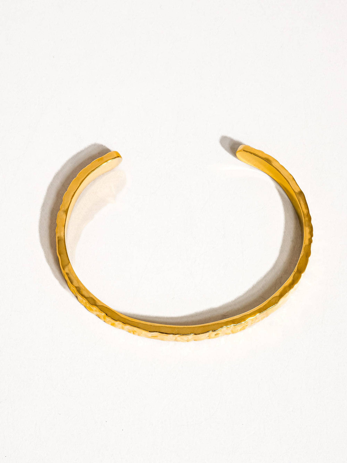 18K Gold Non-Tarnish Textured Thin Bangle
