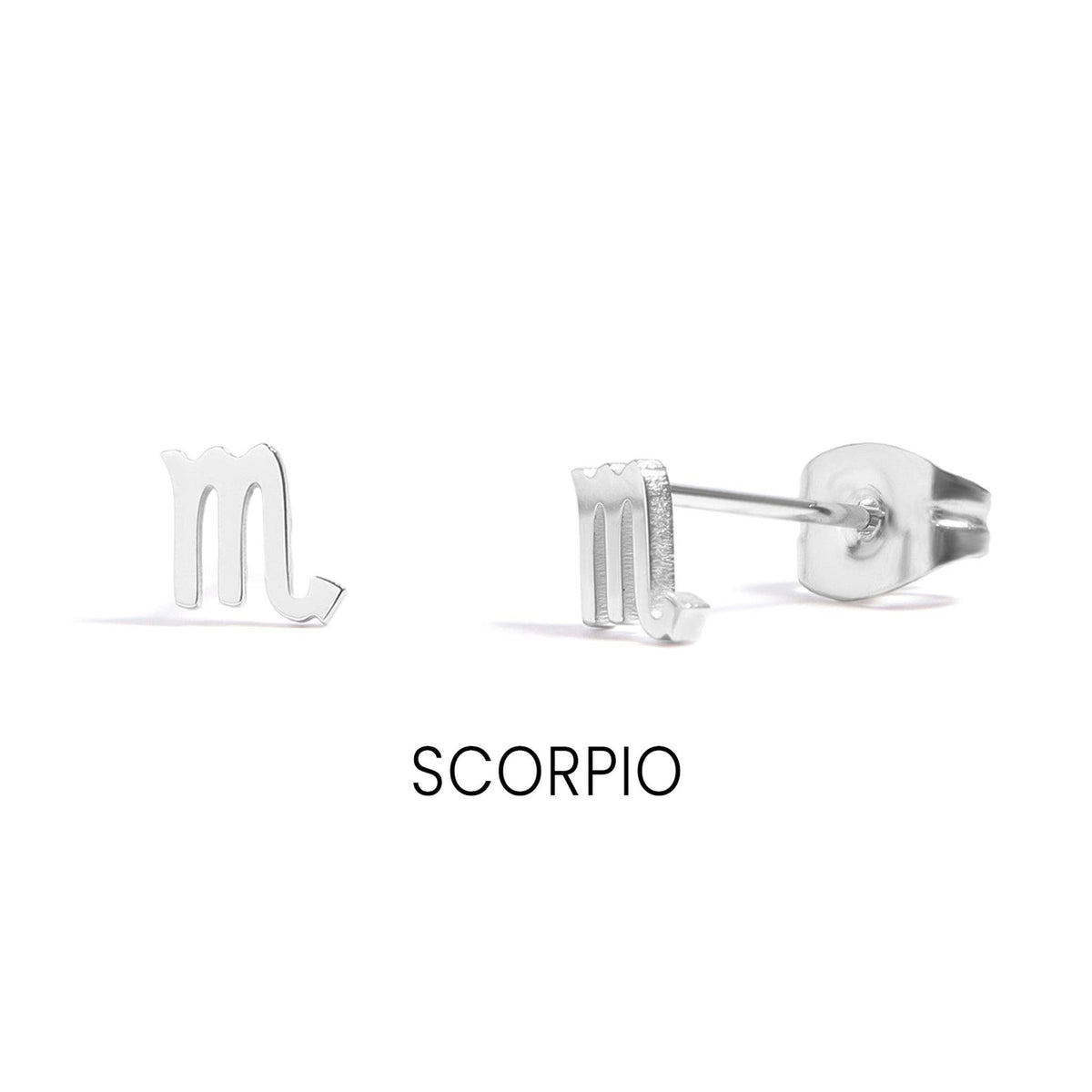 18K Gold PVD Stainless Steel Zodiac Stud Earrings