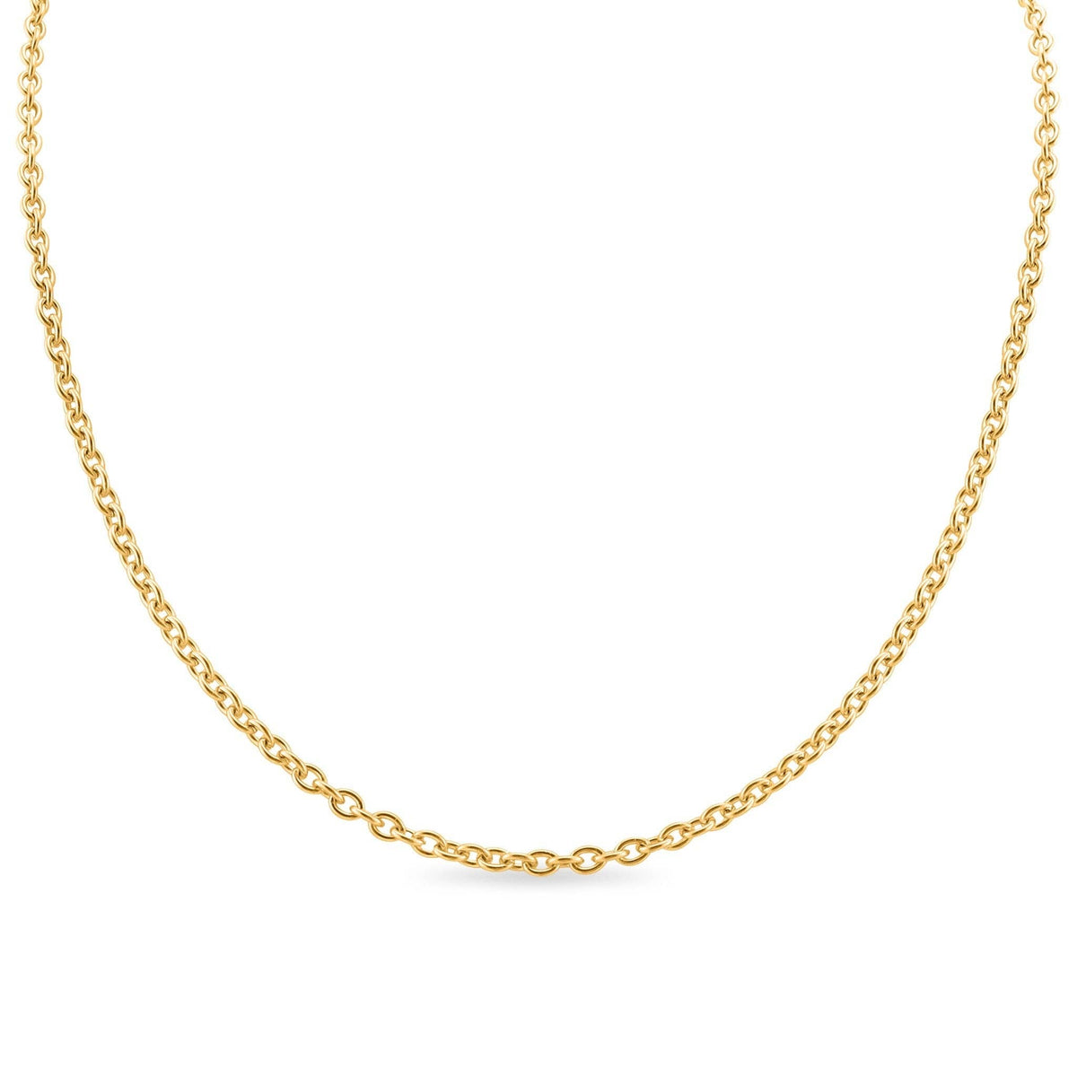 Gold 16&quot; Stainless Steel Loop Chain Necklace