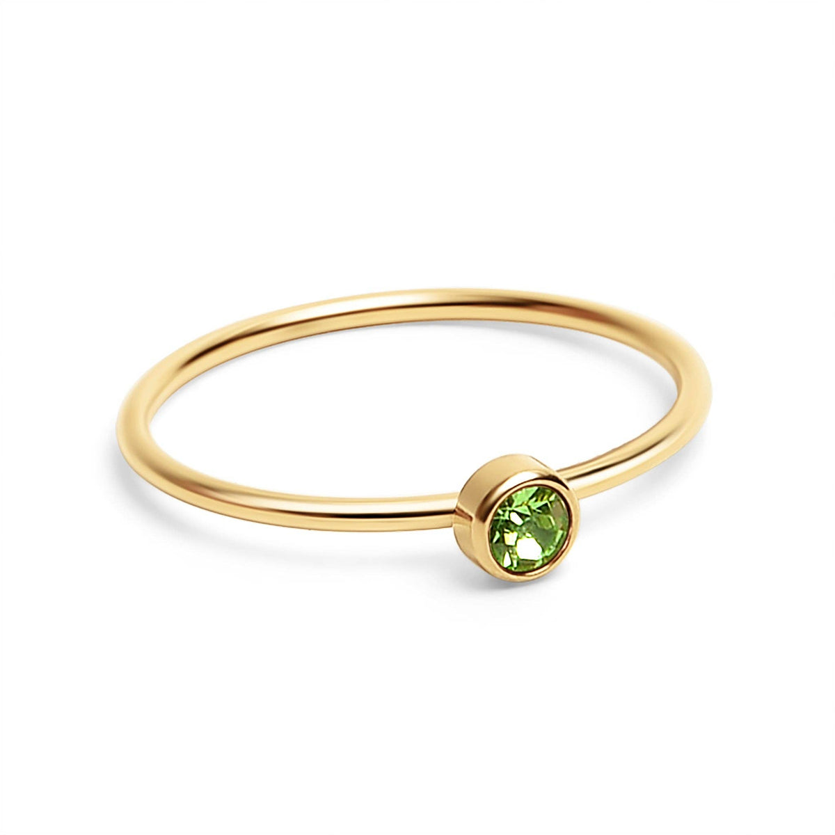 18K Gold Birthstone Stacking Ring: Size 7
