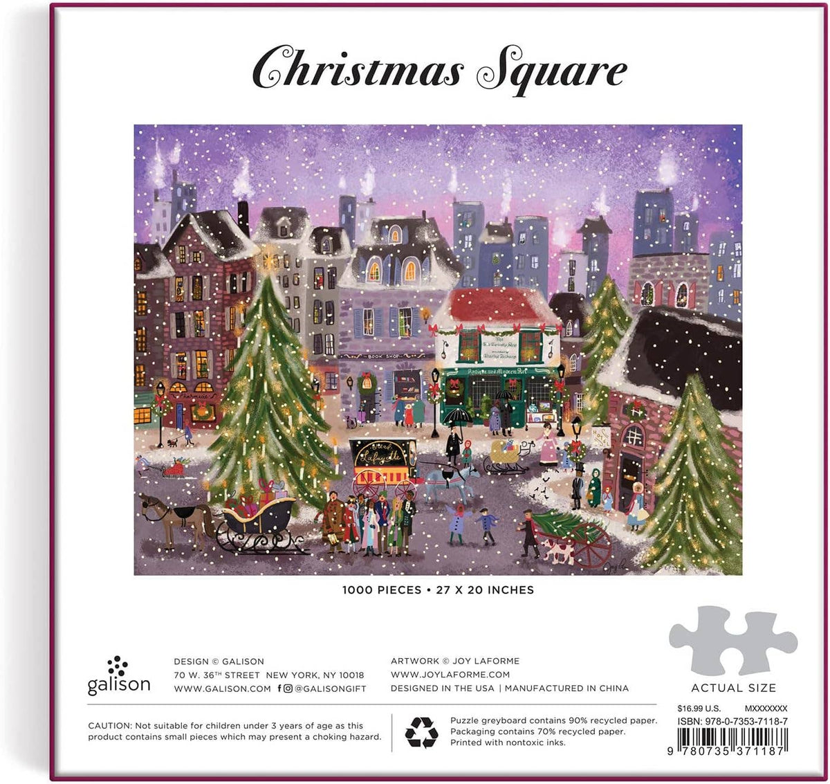 Joy Laforme Christmas Square 1000 Piece Puzzle