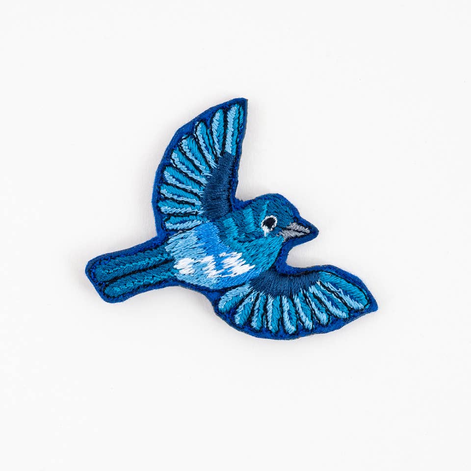 Hand Embroidered Pins: Sitting Bird