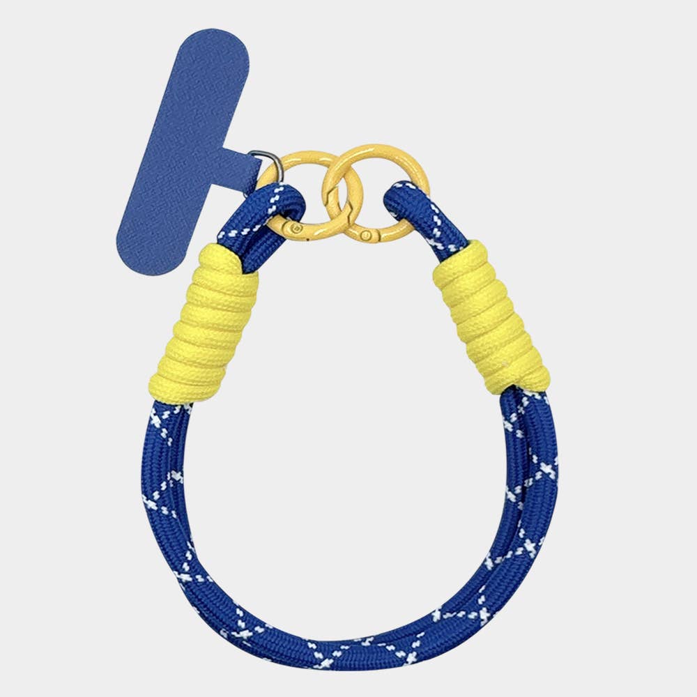 Candy Color Double Loop Phone Wrist Strap / Keychain: Yellow