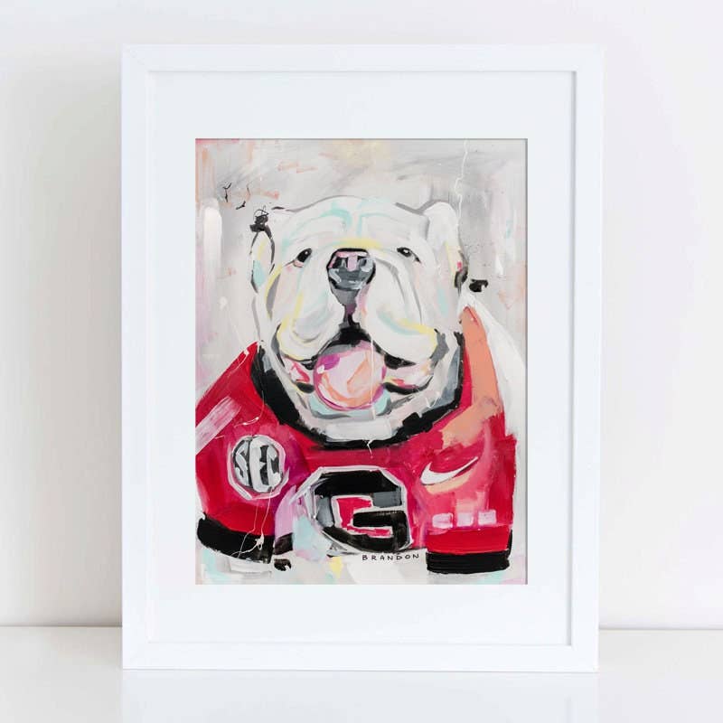 Brandon Art Co - UGA University of Georgia Mascot Painting Print | 5x7 Inches