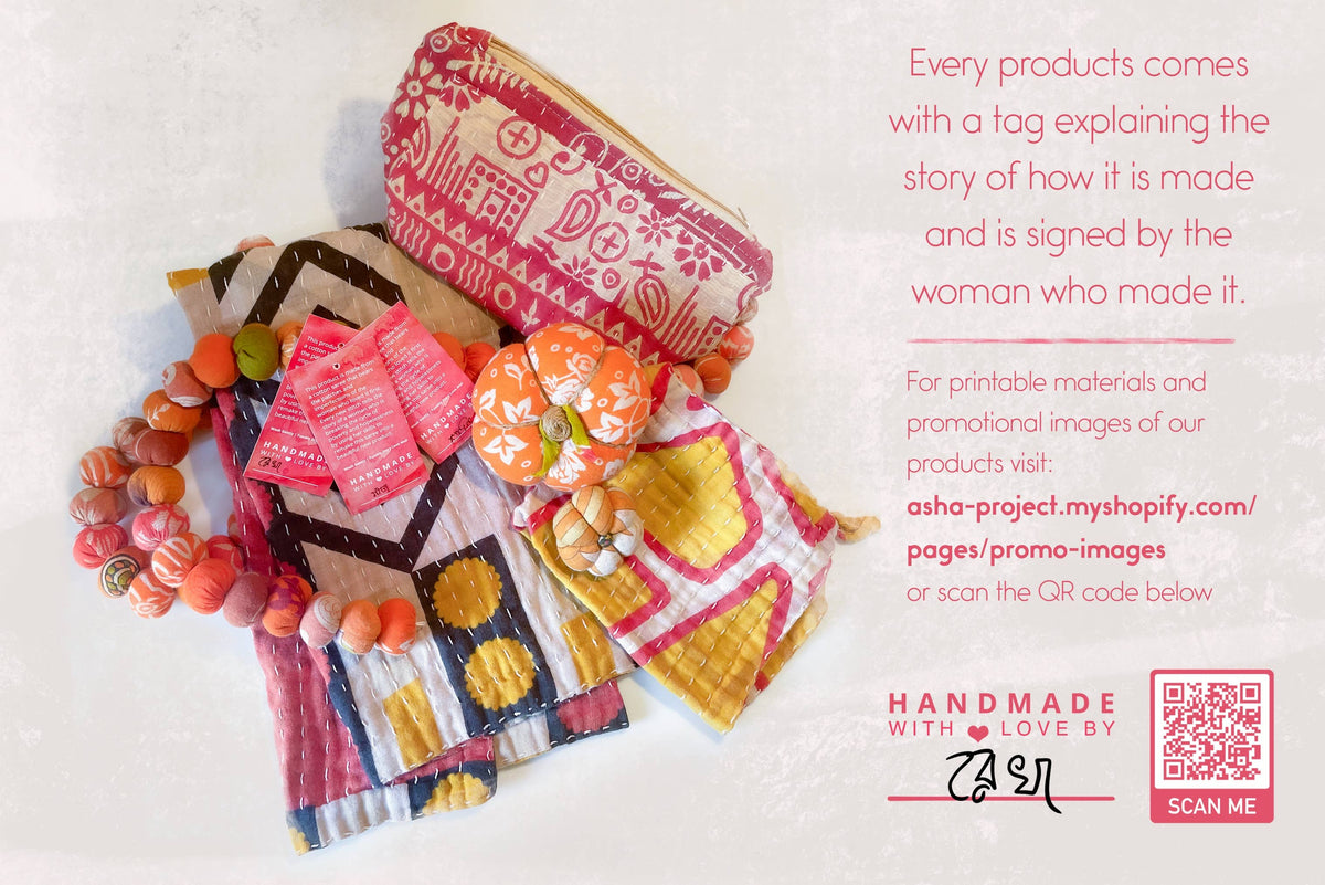 Asha Project - Kantha Heart Gift Pouch