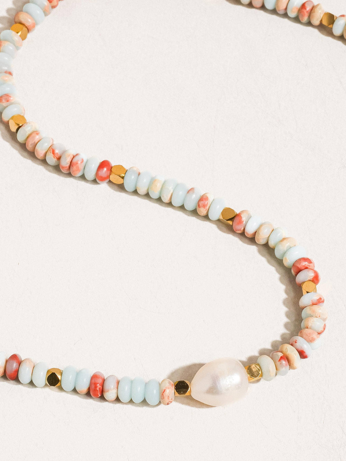 Boho Beaded Pearl Necklace: Multi-Colored