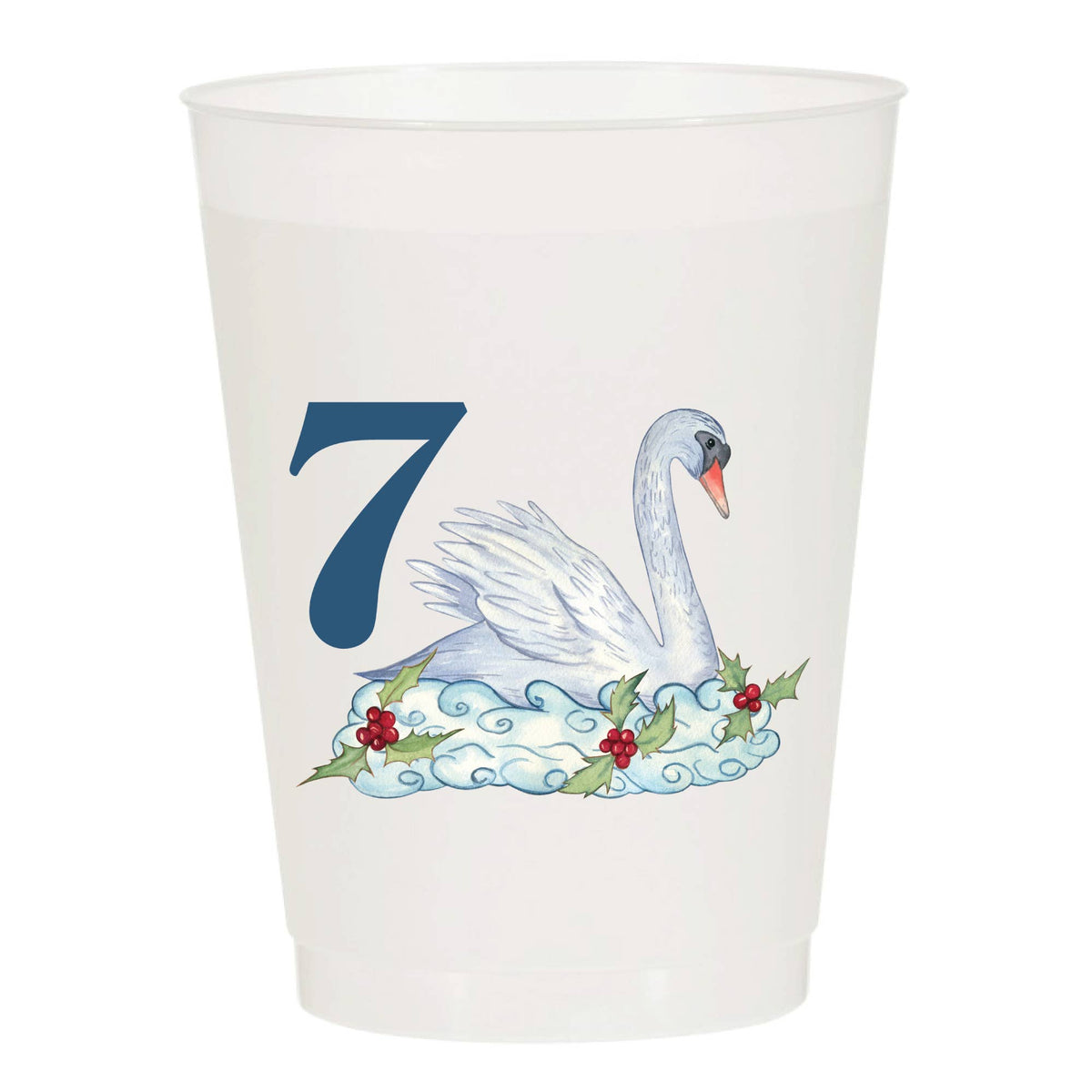 12 Days of Christmas Frosted Cups / Set of 12 Cups