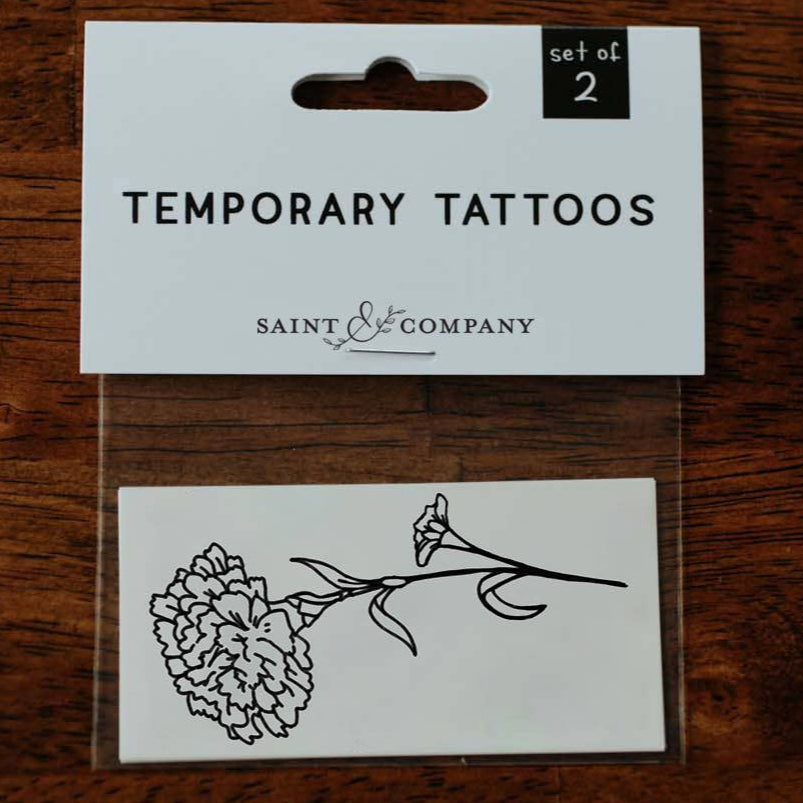 Saint &amp; Company - October Birth Flower - Marigold Temporary Tattoos