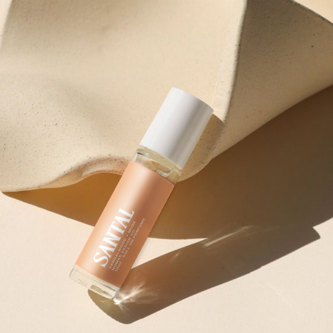 Skincare bottle with beige background