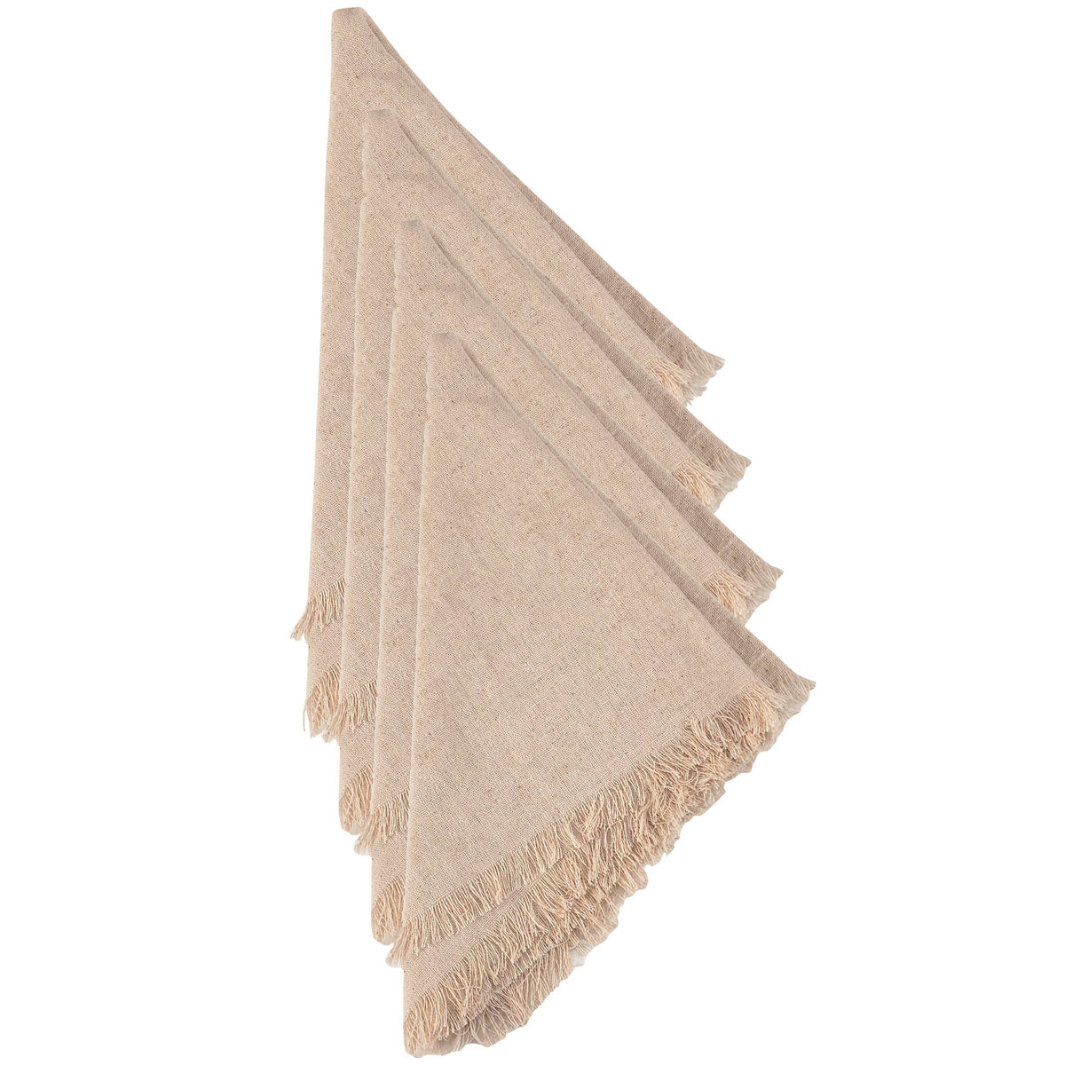 Natural Fringe Napkin Set, Set of 4