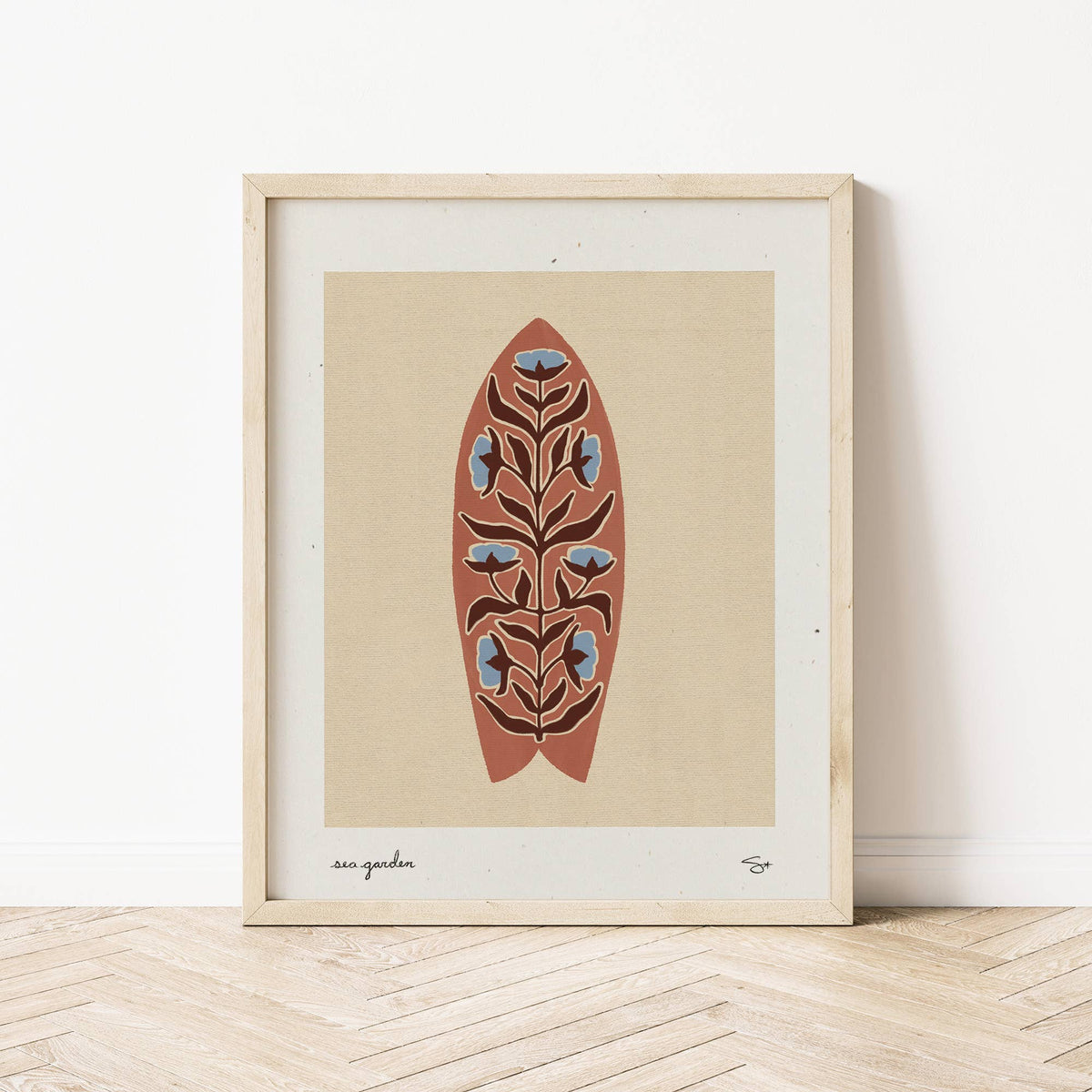 Mid Tide Design - Surf Garden 2 | Surfboard Print: 8”x10”