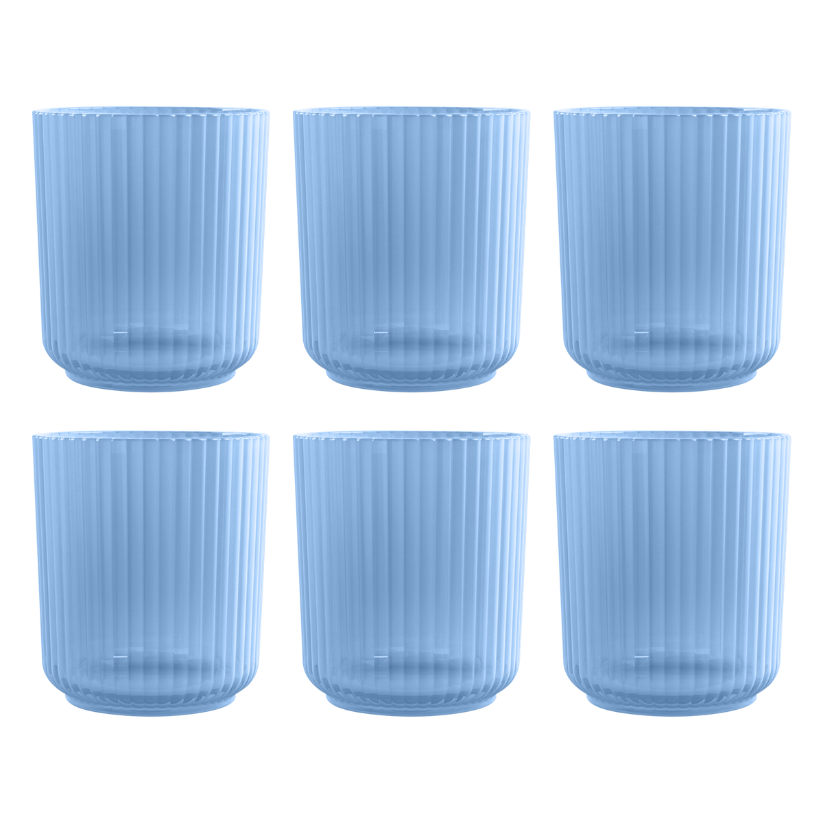 Mesa Ribbed Blue Staking Tumblers, Set of 6