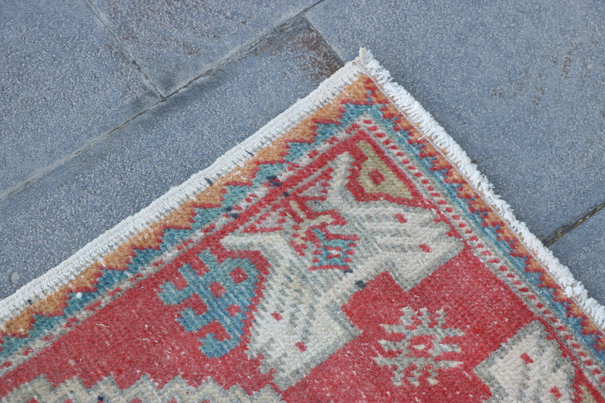 Vintage Turkish Anatolian Boho Rugs for Entry and Decor
