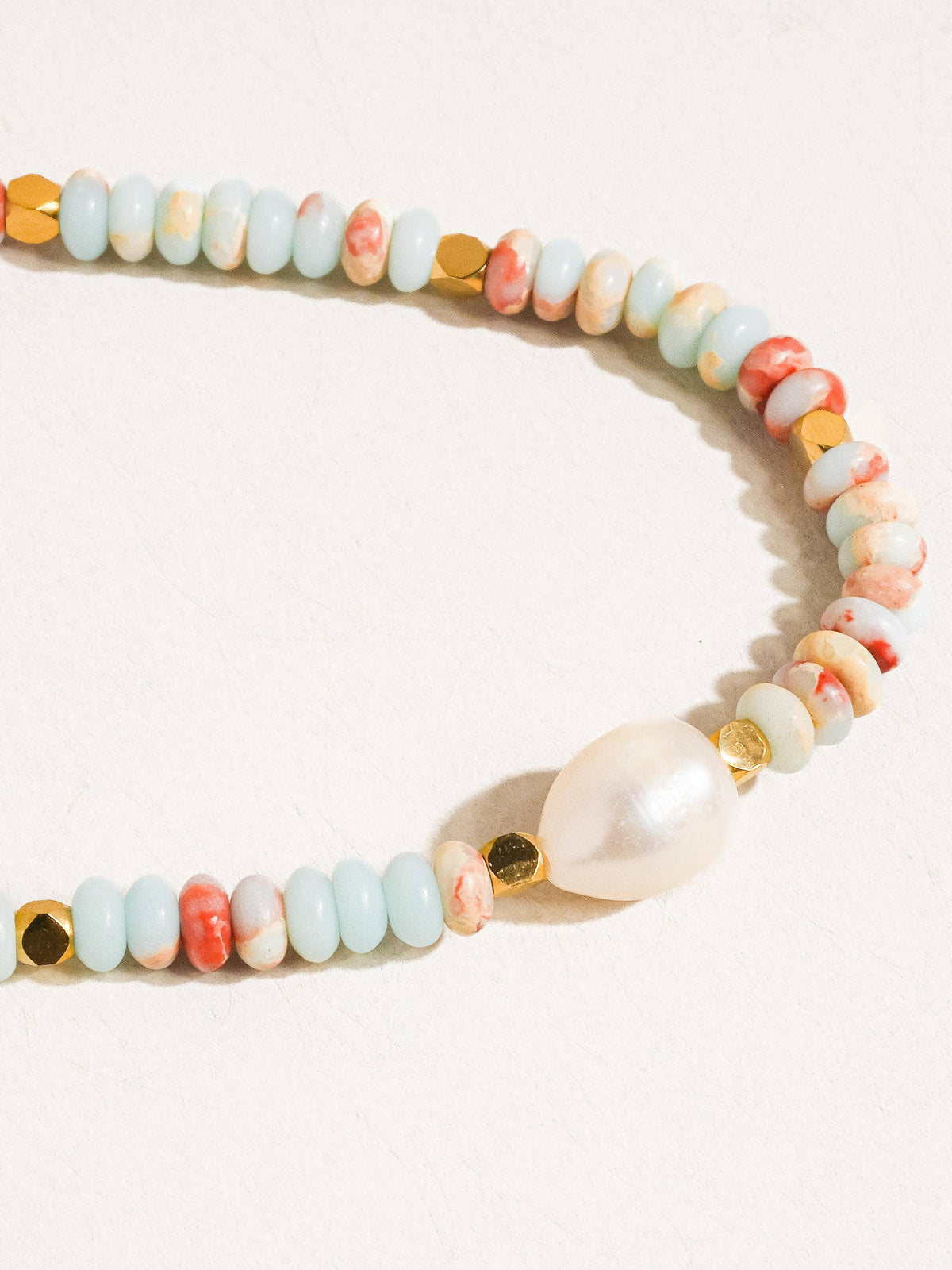 Boho Beaded Pearl Necklace: Multi-Colored