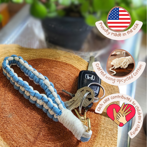 Macramé 2-Toned Cotton Wristlet