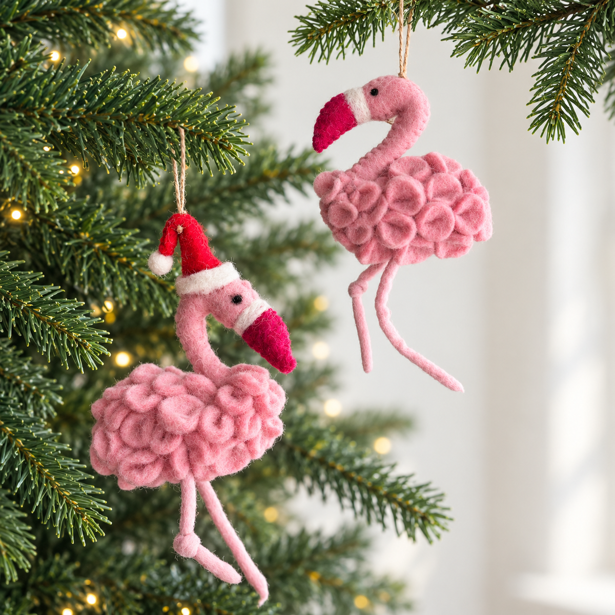 Felt Flamingo Ornament