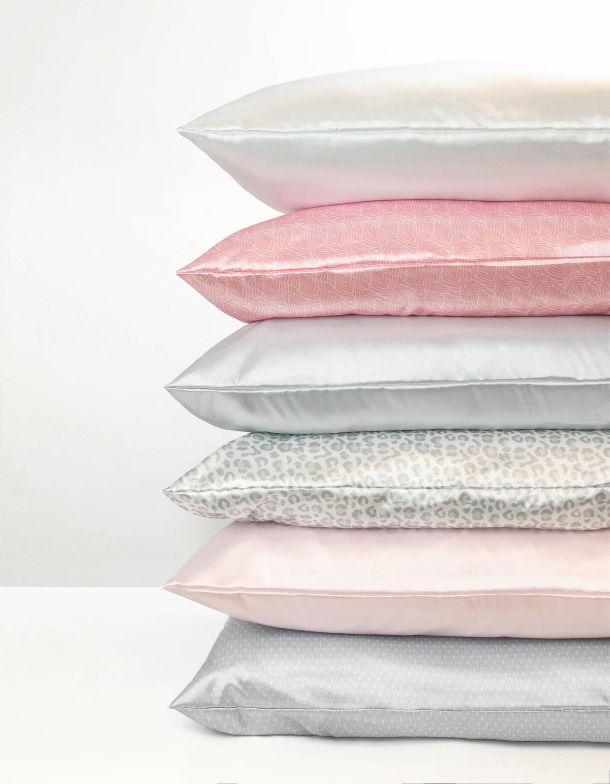 Lemon Lavender Printed Silky Satin Pillowcase Gray
