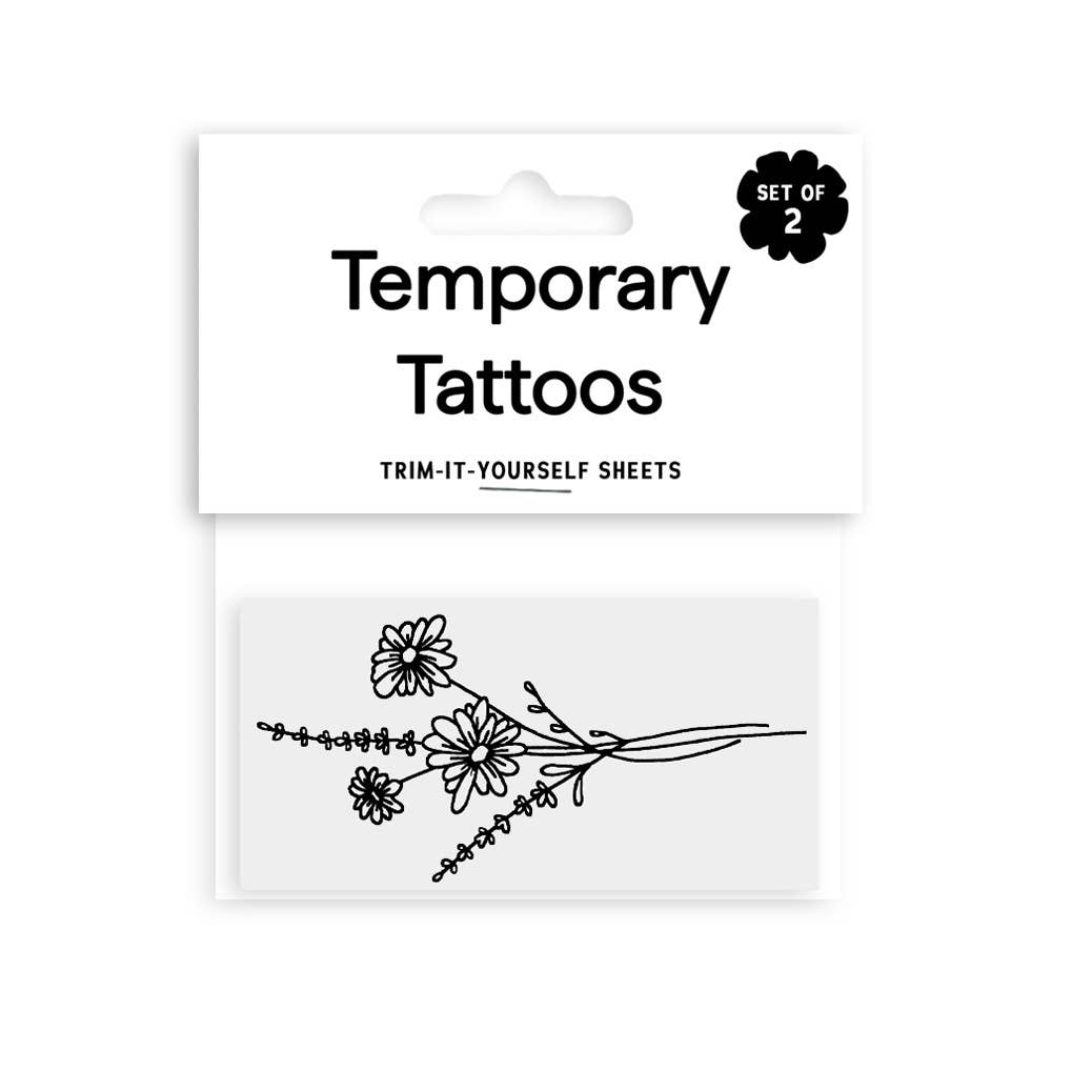 Saint Tattoos - Daisy Temporary Tattoos: Yellow