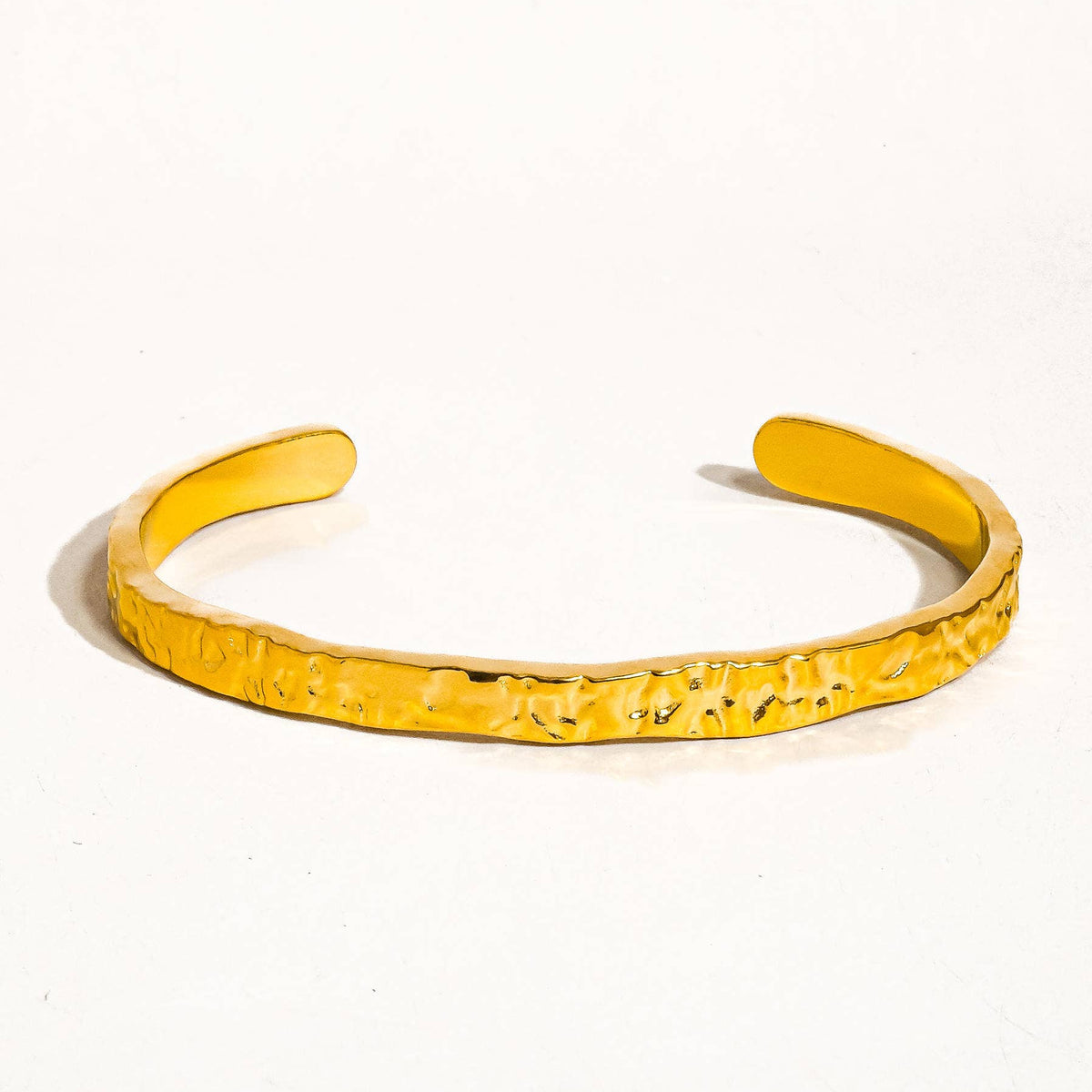 18K Gold Non-Tarnish Textured Thin Bangle