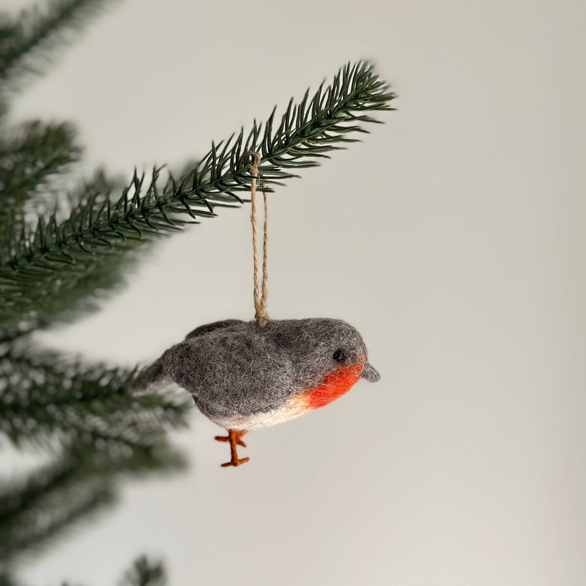 Felt White Parrot Ornament