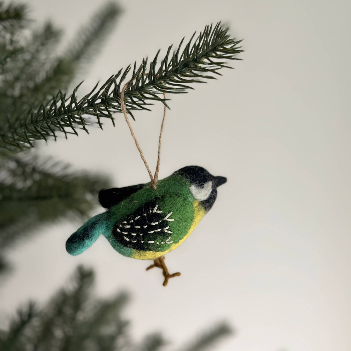 Felt White Parrot Ornament