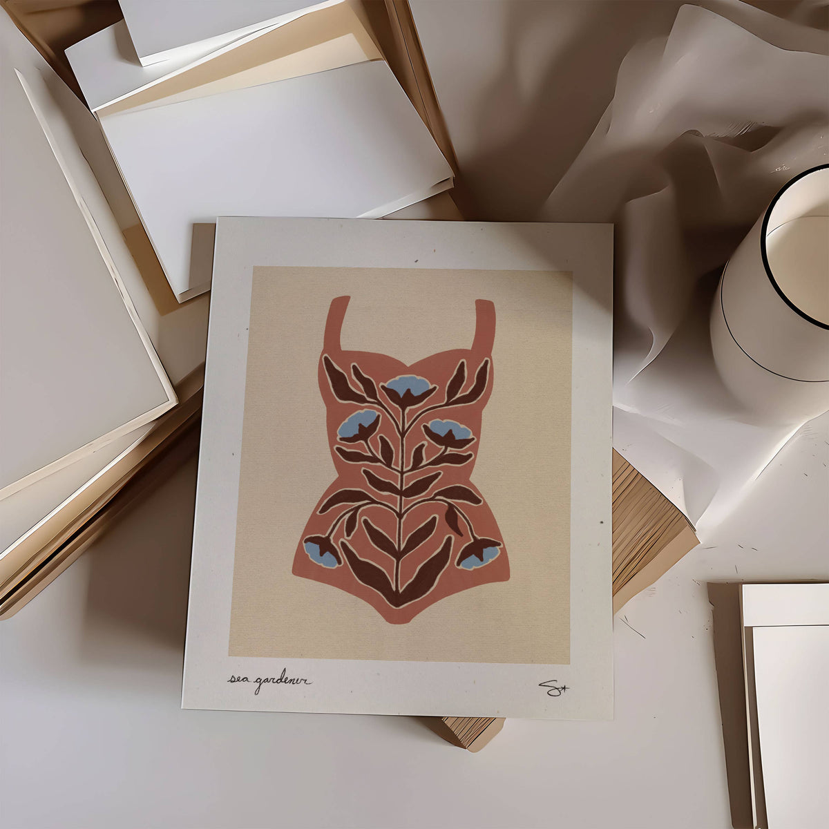 Mid Tide Design - Swim Garden 2 | Swimsuit Print : 8”x10”