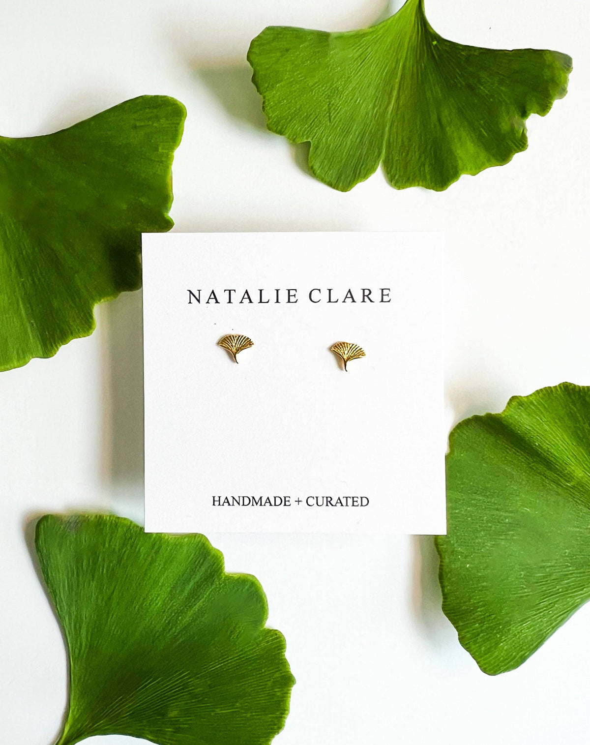 Natalie Clare Collections - Gold Ginkgo Stud Earrings