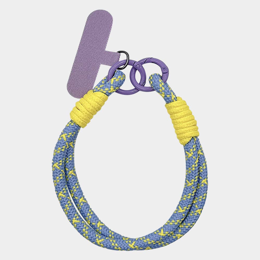 Candy Color Double Loop Phone Wrist Strap / Keychain: Yellow