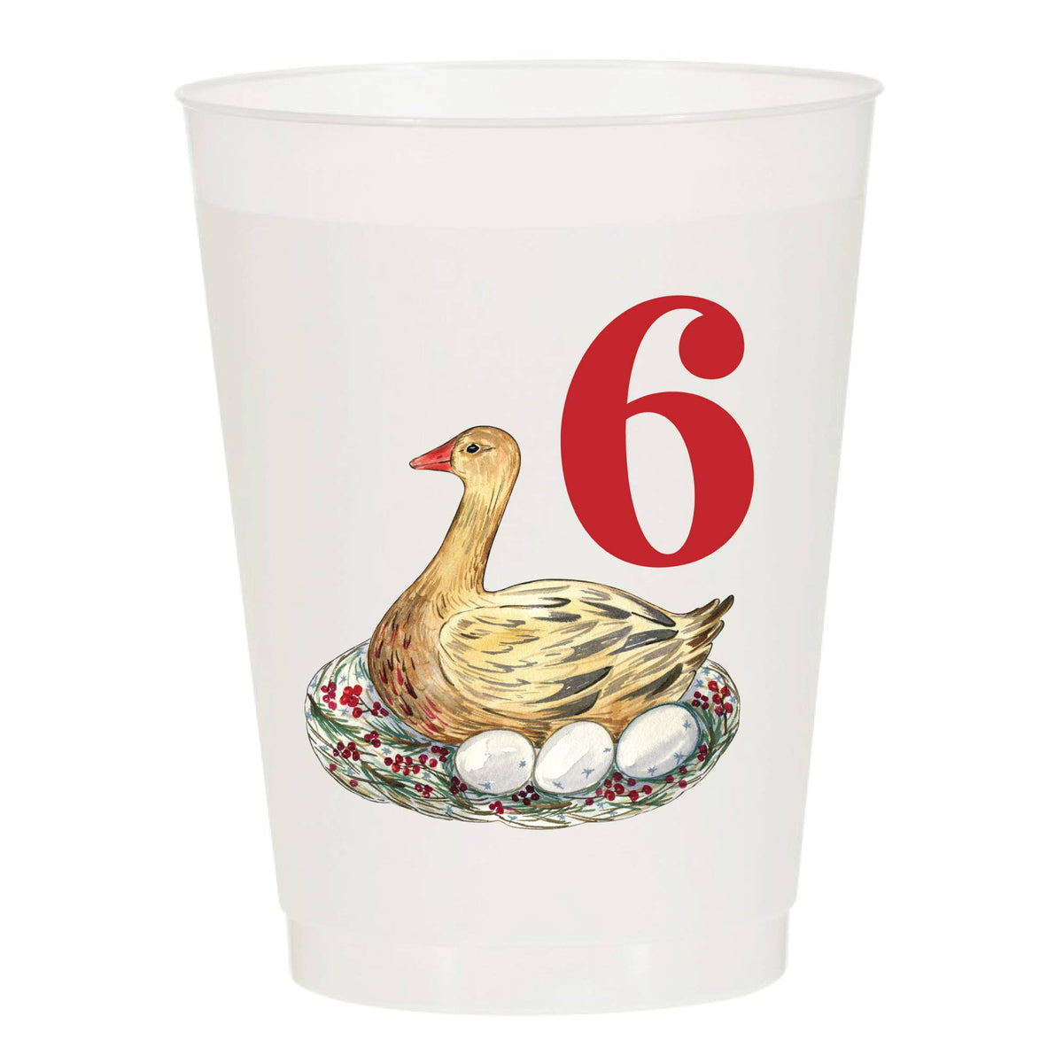 12 Days of Christmas Frosted Cups / Set of 12 Cups