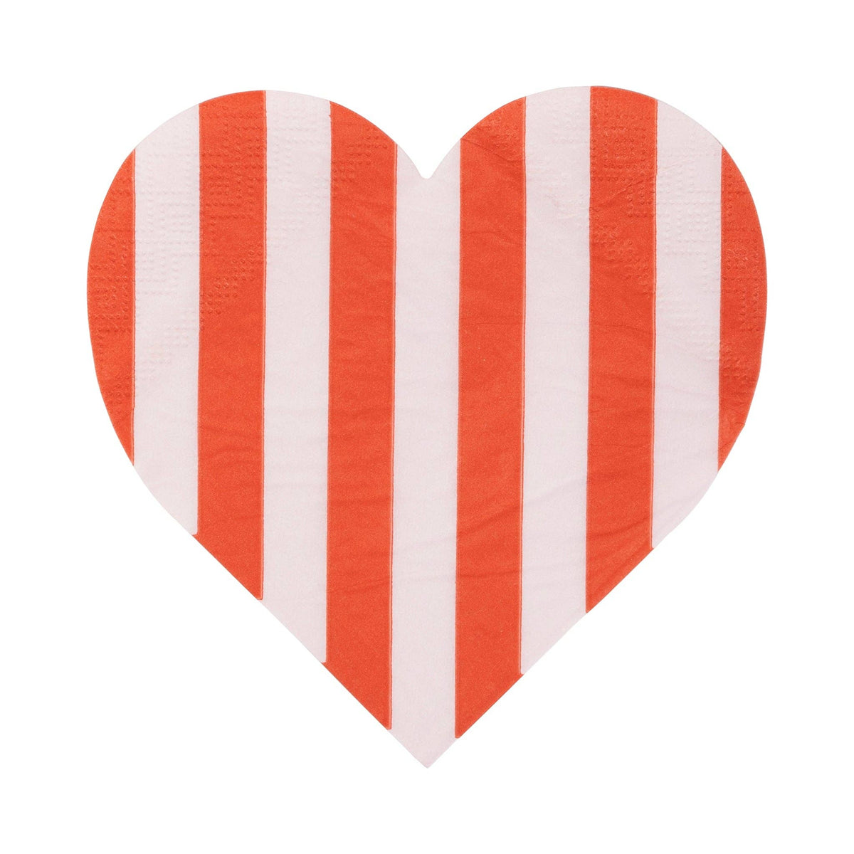 Striped Heart Cocktail Napkin