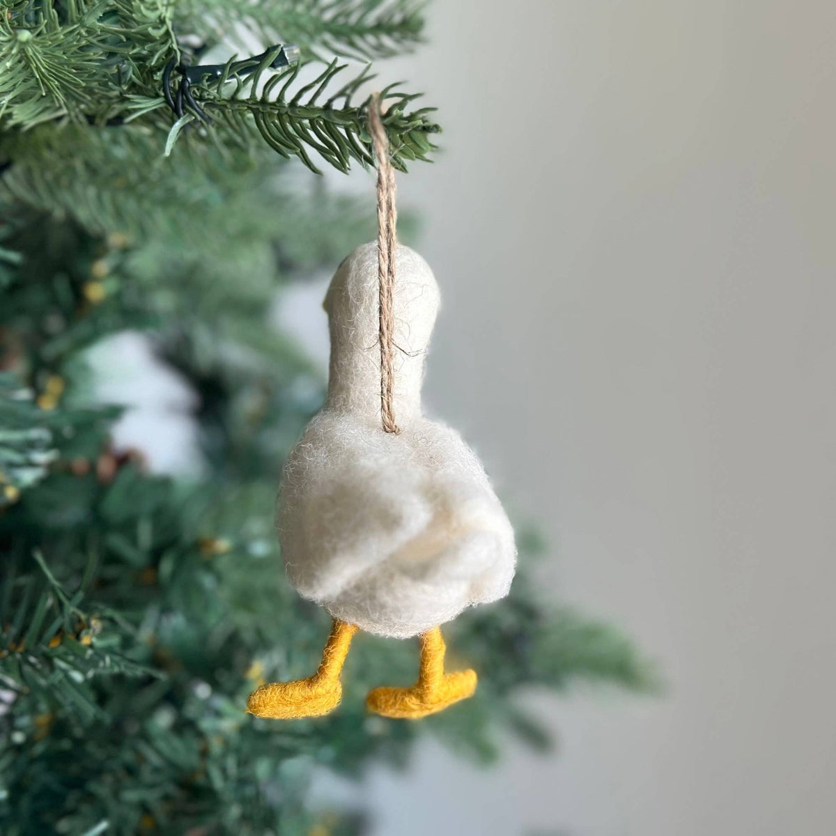 Felt White Duck Ornament