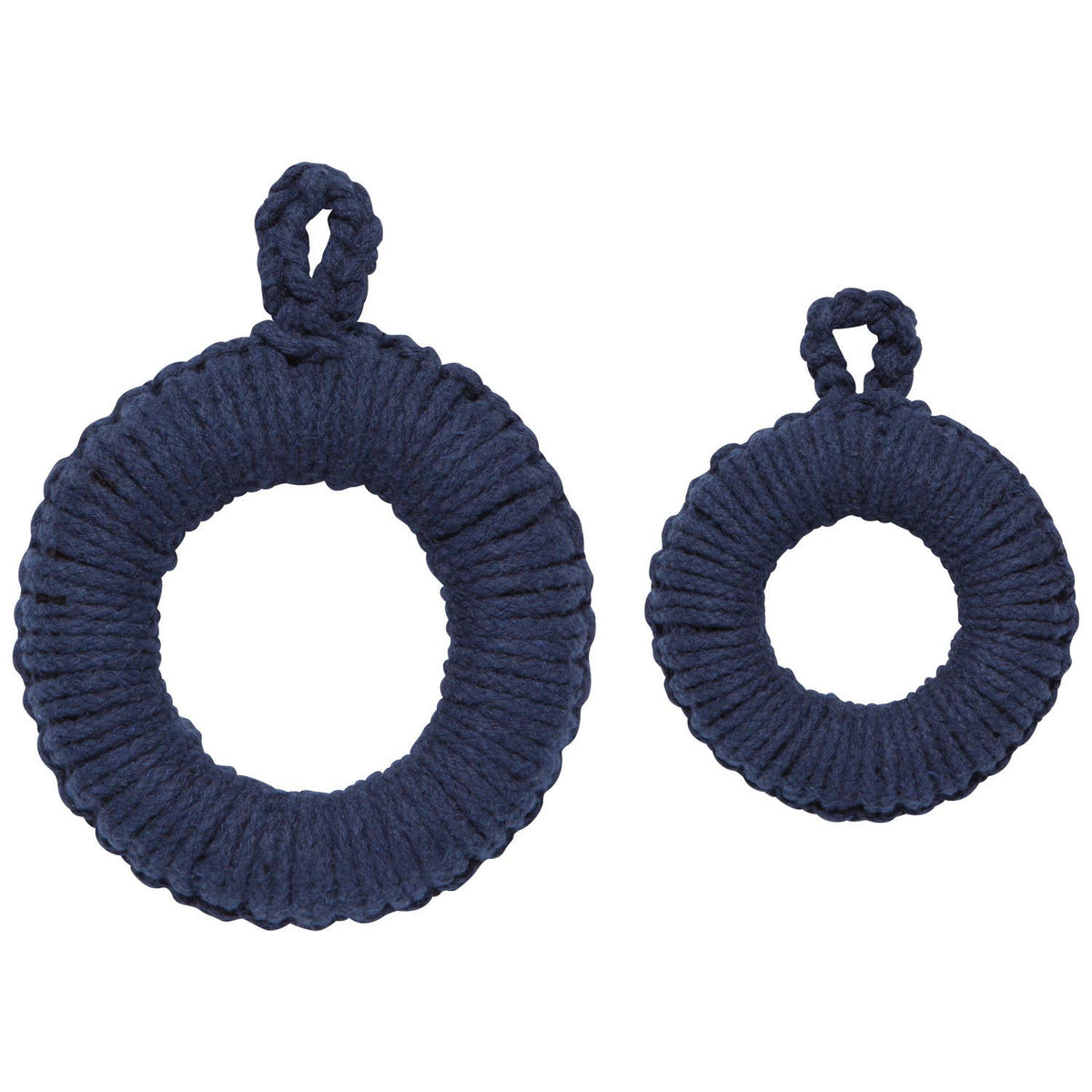 Midnight Blue Woven Orb Trivets Set of 2