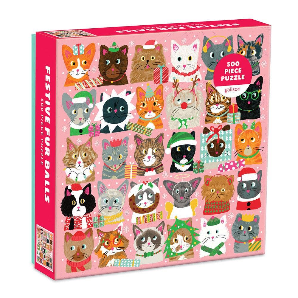Chronicle Books - Festive Furballs 500 Piece Puzzle