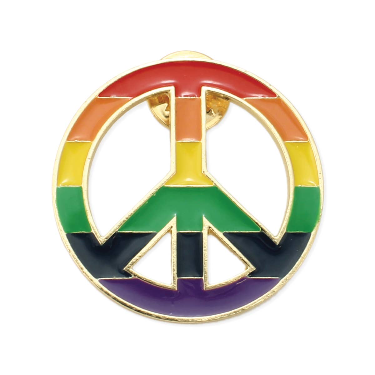 ZAD - Rainbow Stripe Peace Sign Enamel Pin