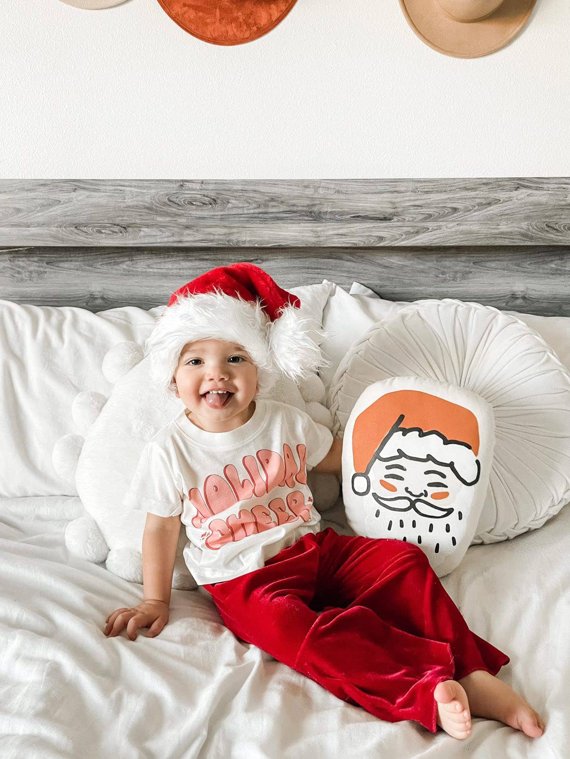 Santa Face Pillow, Black