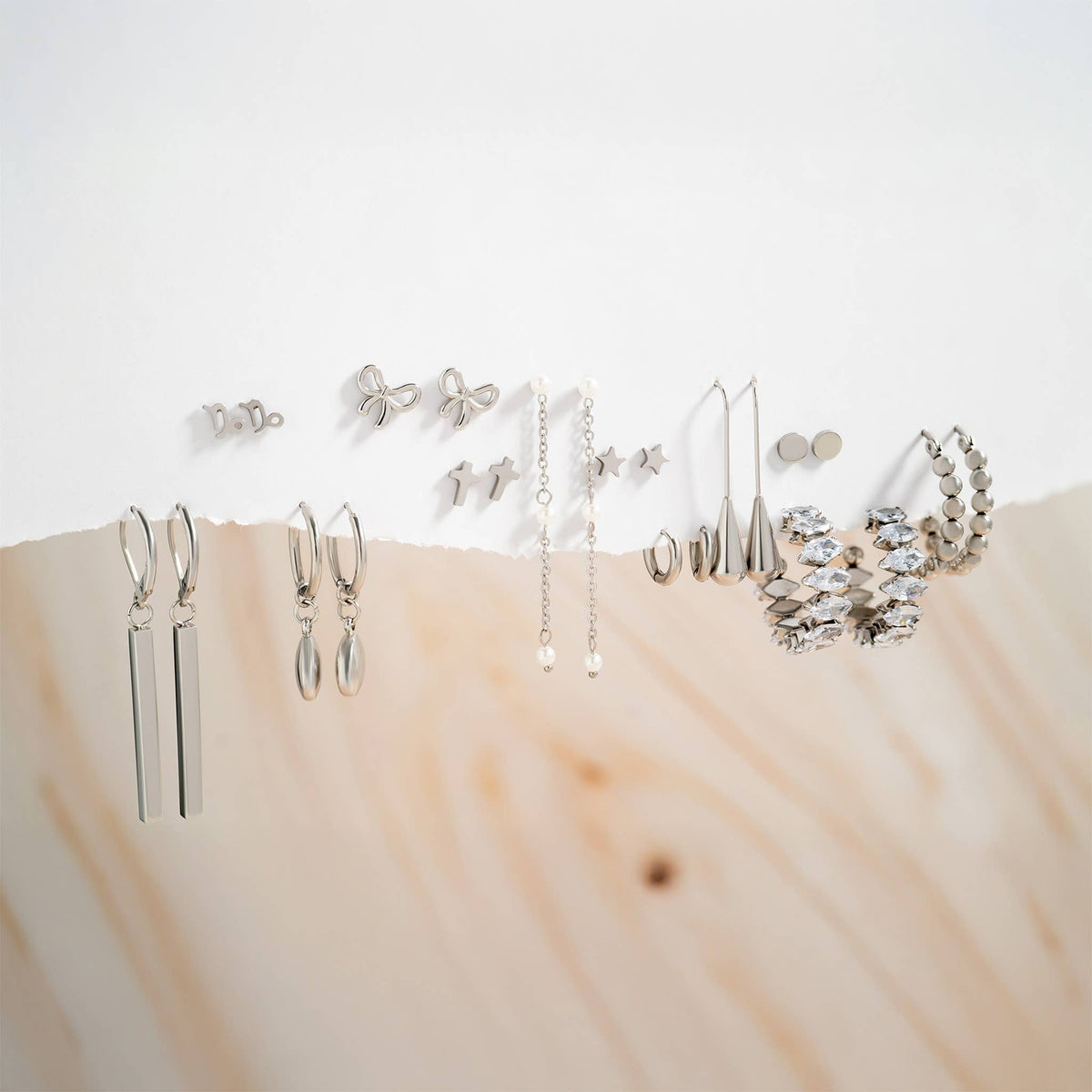 18K Gold PVD Stainless Steel Cross Stud Earrings: Stainless